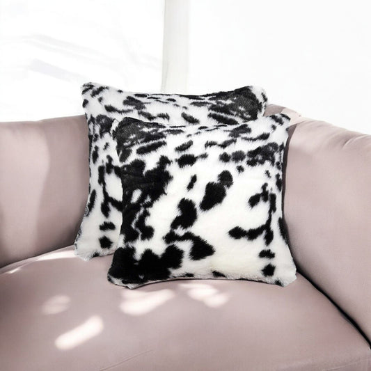 18" X 18" X 5" Sugarland Black And White Faux  Pillow 2 Pack-1