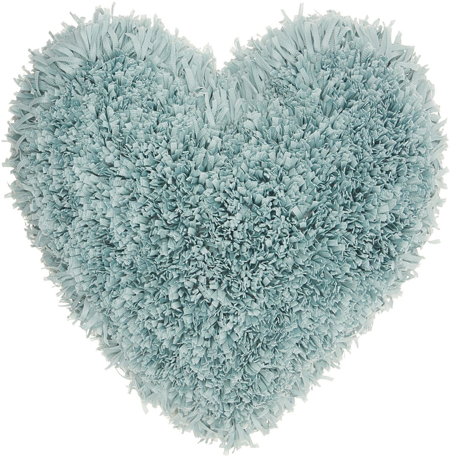 Heart Shaped Celadon Shag Accent Pillow-1