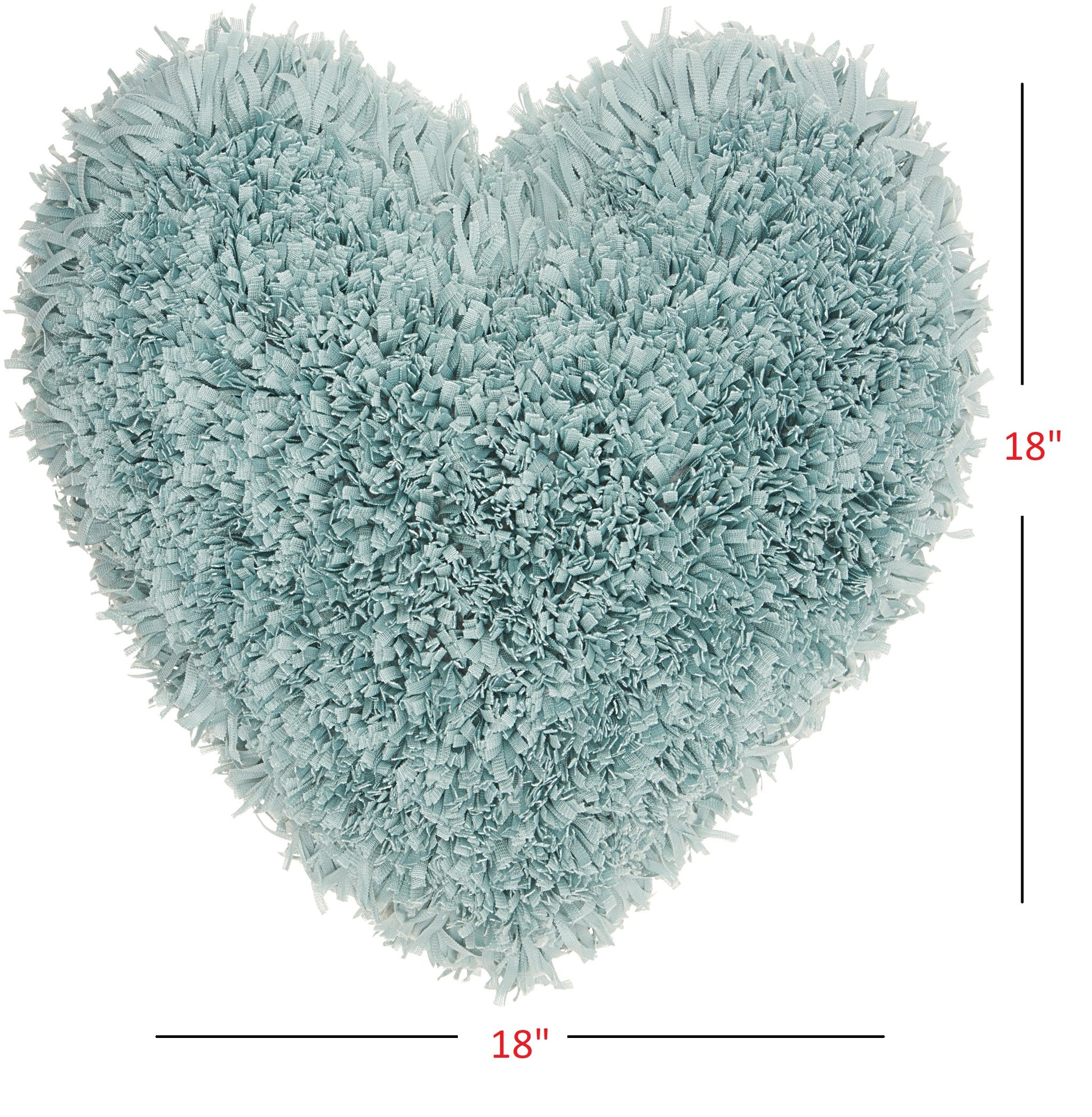 Heart Shaped Celadon Shag Accent Pillow-4