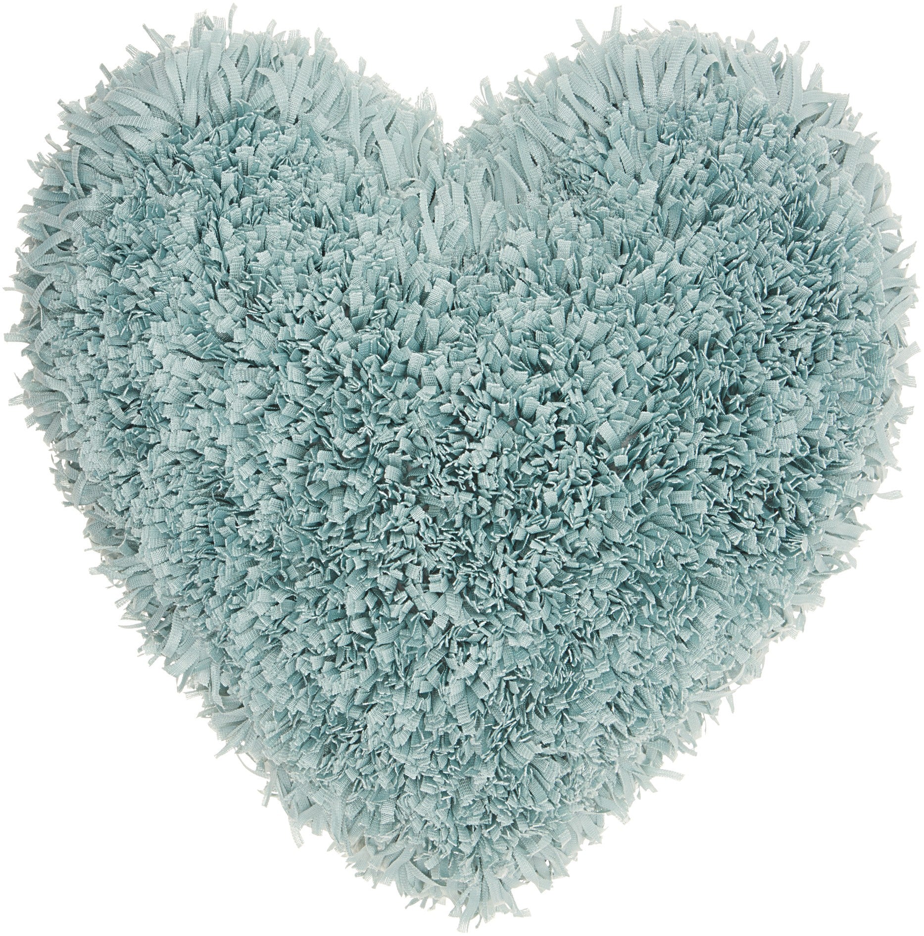 Heart Shaped Celadon Shag Accent Pillow-1