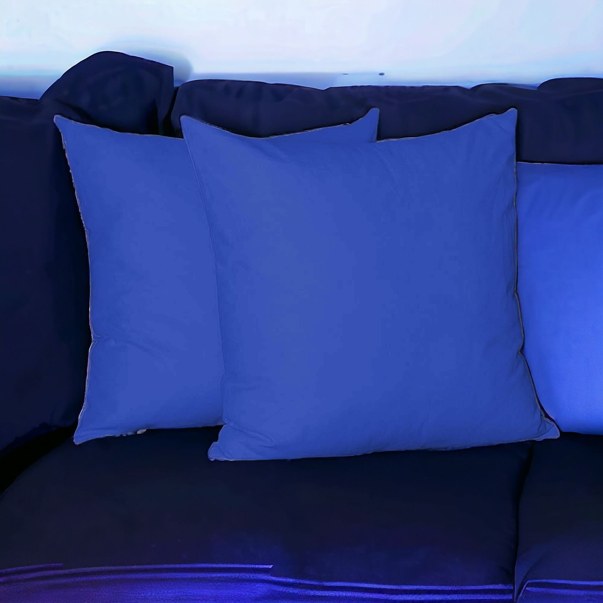 Set Of Two 26" X 26" Sapphire Blue Polyester Zippered Pillow Cover-0