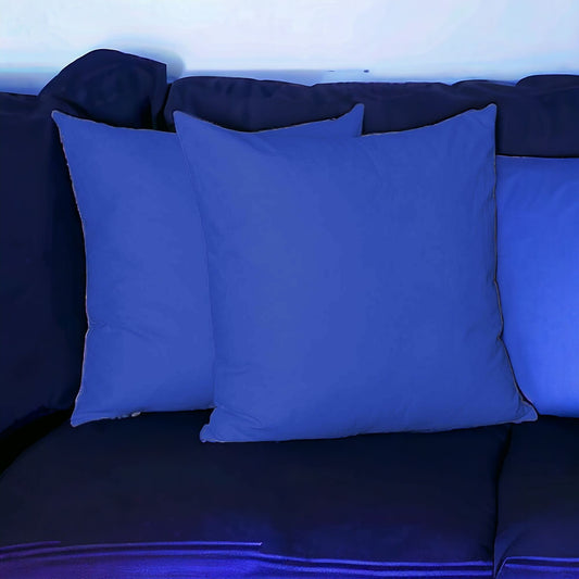 Set Of Two 26" X 26" Sapphire Blue Polyester Zippered Pillow Cover-0